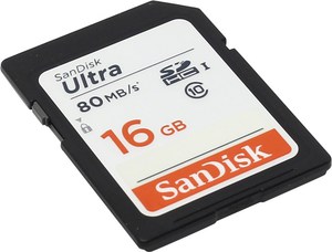 Карта памяти SDHC 16Gb SanDisk Ultra Class 10 UHS-I U1 SDSDUNC-016G-GN6IN