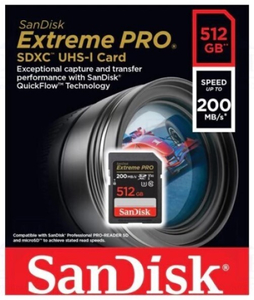 Кaрта памяти 512Gb SanDisk Extreme Pro SDHC Class 10 UHS-I U3  200 Mb/s SDSDXXD-512G-GN4IN