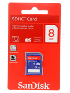 Кaрта памяти SDHC 8Gb SanDisk class 4 SDSDB-008G-B35
