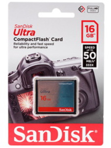 Карта памяти CF 16GB Sandisk Ultra 333x R:50 - Compact Flash SDCFHS-016G-G46