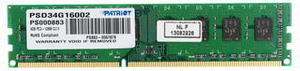 Patriot Memory DDR3 DIMM 1600Mhz PC3-12800 - 4Gb PSD34G16002