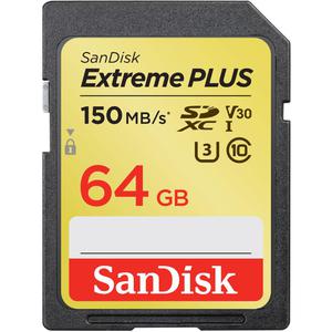 Карта памяти SDXC 64Gb Sandisk Extreme Plus Class 10 UHS-I U3 (SDSDXW6-064G-GNCIN)