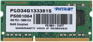 Patriot Memory DDR3 DIMM 1333MHz PC3-10600 - 4Gb PSD34G133381